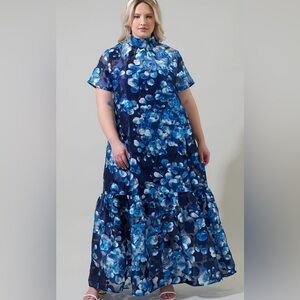 Sugarlips Blue Floral Maxi Dress